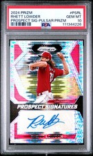 2024 PANINI PRIZM PROSPECT SIGNATURES PULSAR RHETT LOWDER 66/199 PSA 10 AUTO
