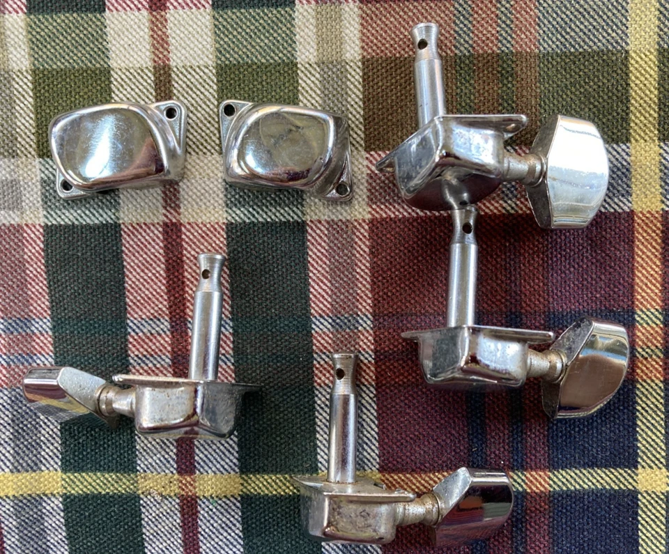 Juego parcial de afinadores de guitarra vintage de Japón, respaldo ~ Teisco Foto 4 de 4