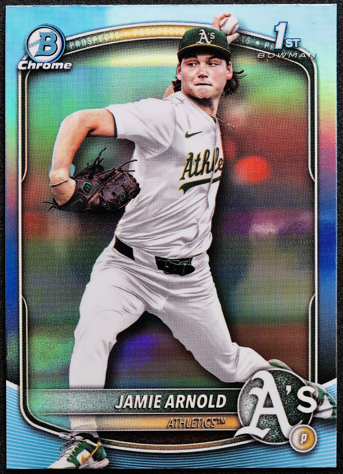 2025 Bowman Draft Chrome JAMIE ARNOLD 1st Sky Blue Refractor SP Oakland