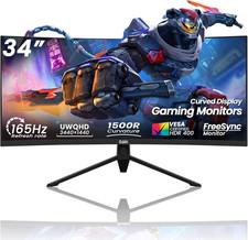 34 Inch Curved Gaming Monitor,21:9 WQHD 3440X1440 165Hz Curved 1500R - Ultrawide