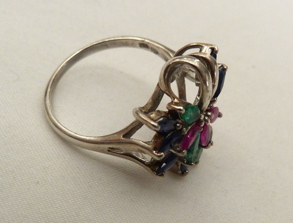 DESIGNER SIGNED EMERALD SAPPHIRE RUBY GEMSTONES S… - image 9