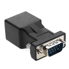 LFHUKEJI RS232 to RJ45, DB9 9-Pin Serial Port Male RJ45 Female Male, Black