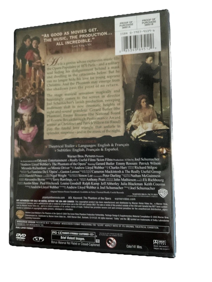 The Phantom of the Opera (DVD, 2004, Widescreen) - New - Image 2 of 2