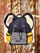Burberry Backpack Large. Black Colour with Yellow Side Pockets.