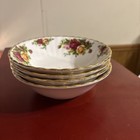 ROYAL ALBERT OLD COUNTRY ROSES CEREAL BOWL 6.25" ENGLAND BONE CHINA GOLD TRIM