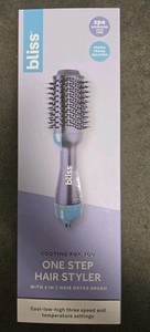 BLISS One Step Hair Styler 4 In 1 Blue Hair Dryer Brush NEW!