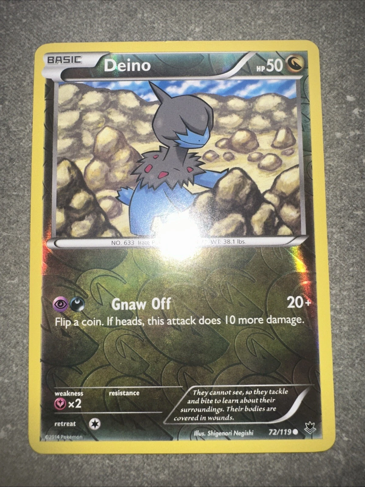 Pokémon TCG Card Deino Reverse Holo 72/119 Common - 2014 Phantom Forces (LP)