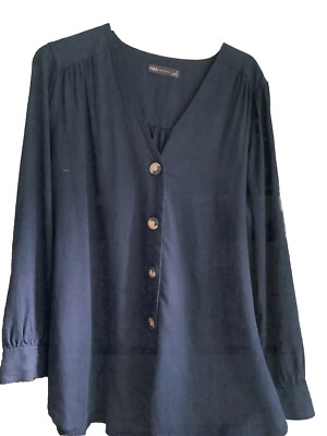 Marks and Spencer Navy Linen Tunic Size 18