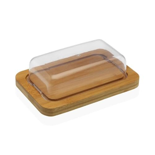 Butter Dish Versa Bamboo Polystyrene 12,5 X 6 X 19 Cm NUOVO