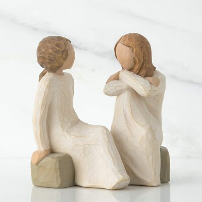Willow Tree Figuren ~ Herz & Seele ~ zwei Frauen sitzend handbemalt, 4'' hoch