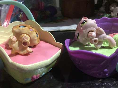 LPS Littlest Pet Shop Authentic 4 pc dog cat + magnet beds Vintage Collection - 第 4/8 張圖片