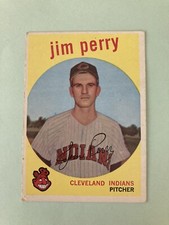 1959 Rookie Jim Perry Cleveland Baseball Card