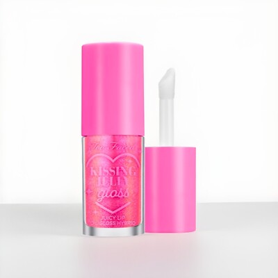 Too Faced Kissing Jelly Glass in BUBBLE GUM Limited Edition Lip Gloss New
