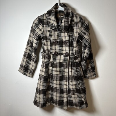 Epic Threads Girls Wool Coat Brown Beige Tan Pea Coat Size S Small