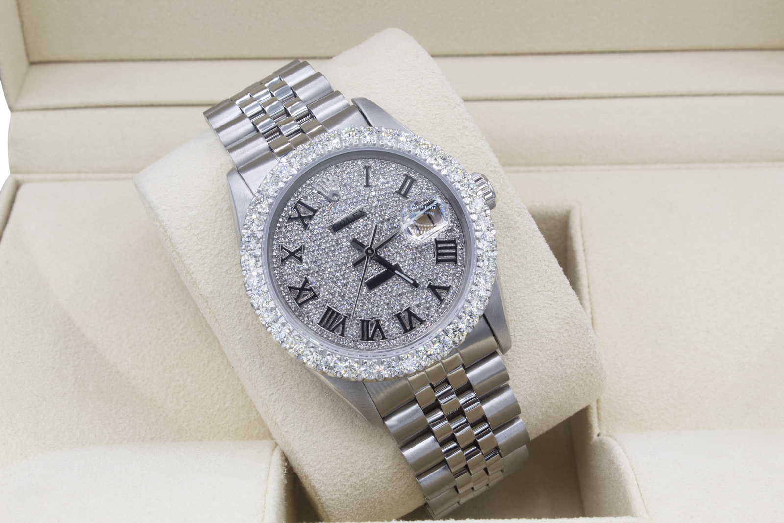 Rolex Datejust Custom 5ct Diamonds Quickset