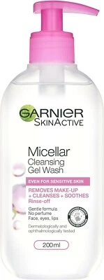 U200EGARNIER Garnier Micellar Gel Face Wash For Sensitive Skin 200ml, Gentle Face Cleanser &