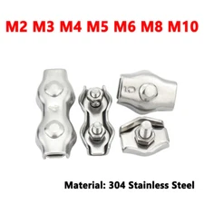Simplex Duplex Wire Clamp Grips Clamp Clips Rope Cable 304SS M2 M3 M4 M5 M6- M10