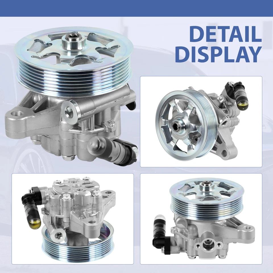 Power Steering Pump with Pulley & Reservoir Fit for 2008-2012 Honda Accord 2.4L Foto 2 de 4