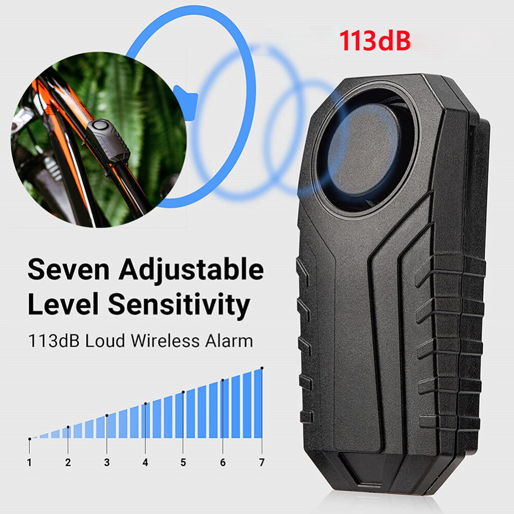 Nineleaf 3PCS Wireless Bike Alarm With Remote, Bike Security Alarm