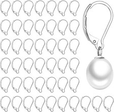 50pcs Stainless Steel Lever Back Earring Clasps leverback French Earring Hook...