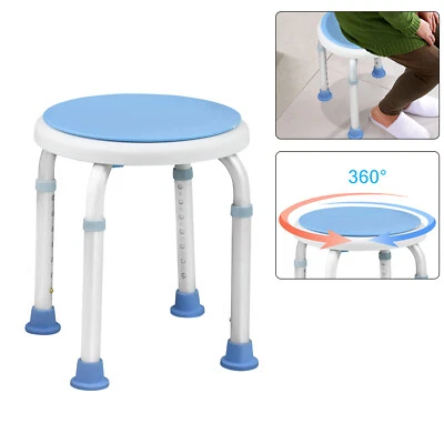 NAIZY 360° Drehbar Duschstuhl Duschsitz Badestuhl Duschhocker bis 136kg Badhocker Blau