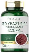 Red Yeast Rice with Policosanol | 1220mg | 120 Capsules | Non-GMO | by Carlyle