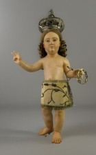 Bambinello Napoletano Gesù di Praga legno scultura ihs 63 cm design arte sacra