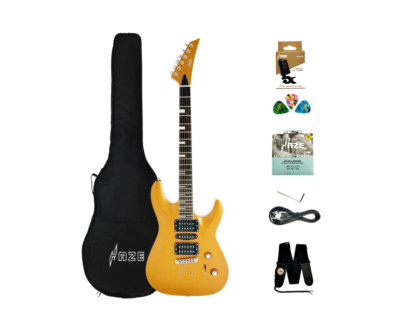 Haze SEG258GD All-Gold-Tone,Double Cutaway Electric Guitar w/HSH Pickups