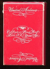 VINTAGE UNITED AIRLINES 200 YEAR ANNIVERSARY PLAYING CARDS DECK - (V814)