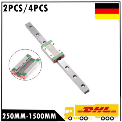 1/2/4PCS MGN12 MGN9 Linearschiene 100MM-600MM+MGN12H MGN9H - Foto 6