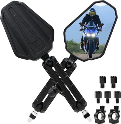 2er Set Universal Motorrad Lenker Rückspiegel Außenspiegel