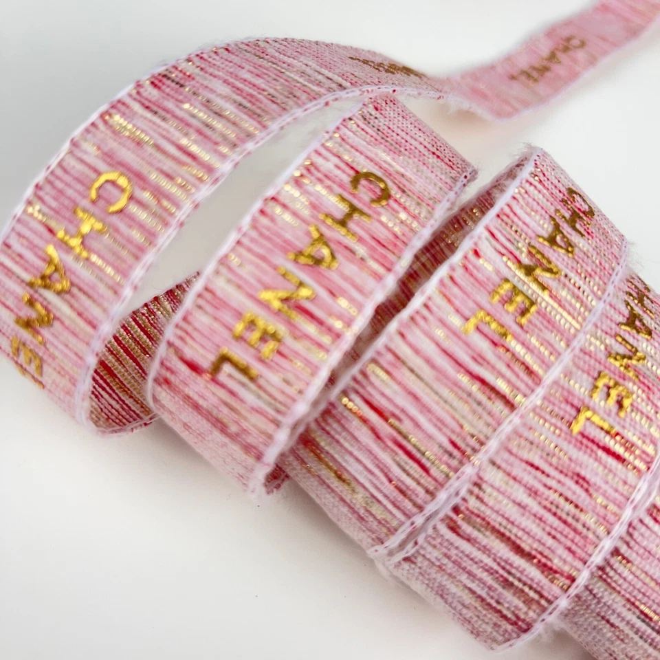 2 Yards of Chanel LE Pink-Gold Holiday Gift Wrap Ribbon 100% New & Authentic - Image 4 of 4