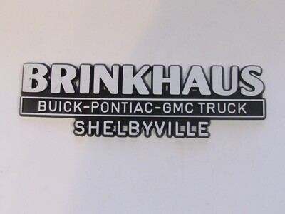 Vintage Brinkhaus Pontiac Shelbyville Indiana Plastic Dealer Badge Emblem Tag IN