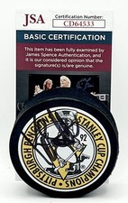 Kevin Stevens signed Pittsburgh Penguins 1992 Stanley Cup Champs Puck JSA