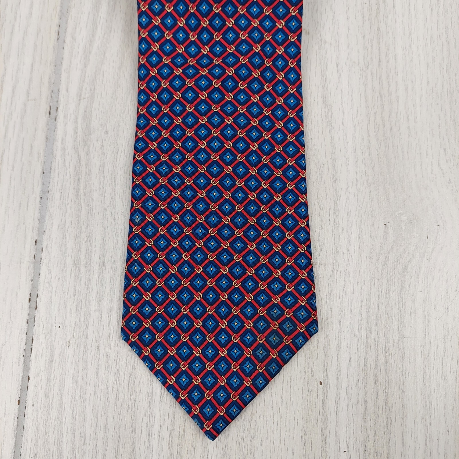 Brooks Brothers Makers Necktie Tie Mens Silk Geometric Diamond Made in the USA