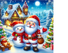 Made For You CHRISTMAS SANTA SNOWMAN SNOW Charm Pendant 925 Silver 20" Necklace