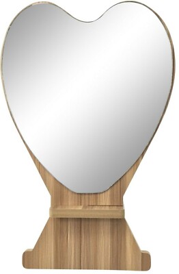 Kosmetikspiegel in Herzform 29 cm Schminktisch Schminktisch Rasierspiegel Holzgestell