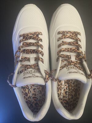Snoop One - Dr. Bombay Slip-ins Model 251049 Size M 14 /W 15.5 White/Leopard Col Skechers x Dr. Bombay Uno White – The Snoopermarket main image 3