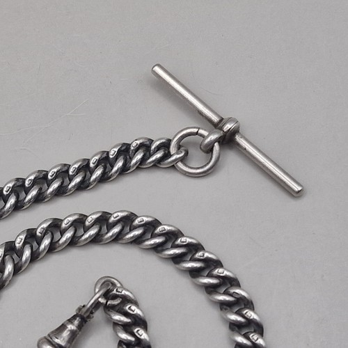 Sterling Silver Albert Chain with T-Bar 46.32g - Picture 3 of 10