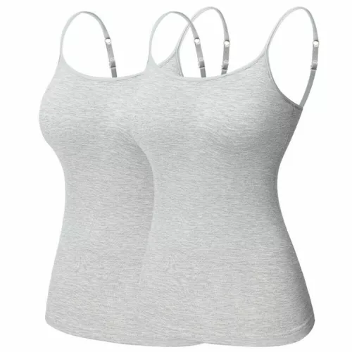 Camisole with Built in Bra Women Tank Tops Padded Bra Vest Undershirt Sleeveless - Picture 22 of 43