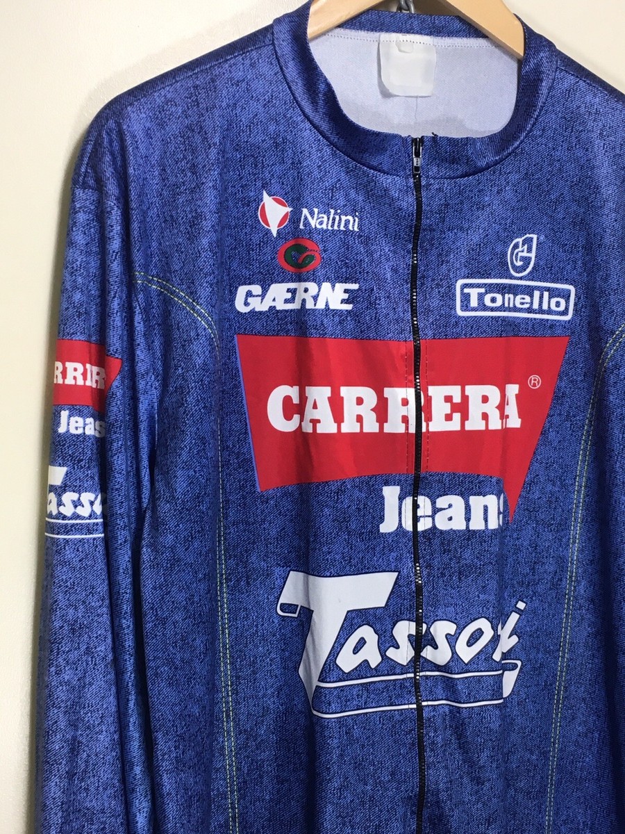 Maillot Cyclisme Vintage Nalini – Carrera Jeans Tassoni – Années 90 – Taille XXL