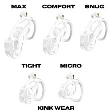 COBRA Chastity Cage Device Premium Kit with 5 Rings 2 keys 5 sizes WHITE