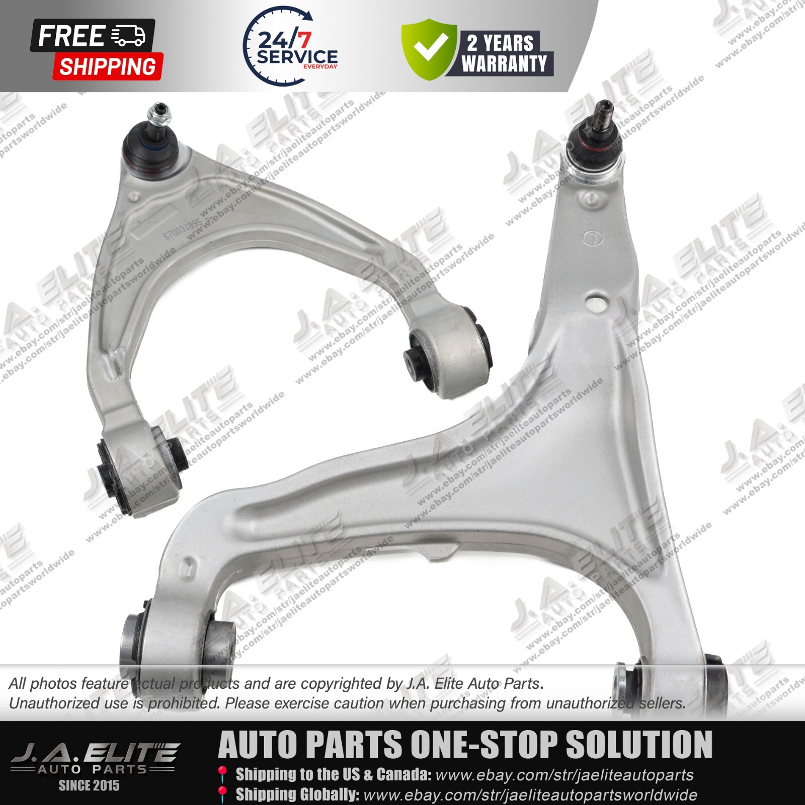 2pcs Front Left Upper & Lower Control Arm fit Maserati Levante (2017+)