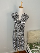 Mango Basics Size M ( AU 10 ) Black & White Dress Animal Print 100% Viscose