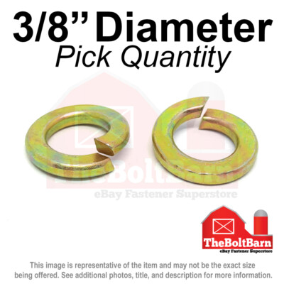 #ad #ad 3 8quot; Alloy Split Ring Lock Washers Alloy Steel Grade 8 Zinc Yellow Pick Qty $98.35