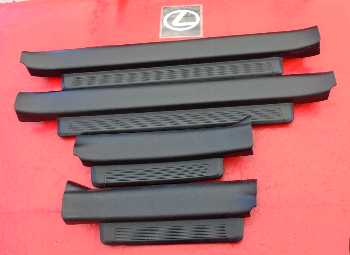06 07 08 LEXUS IS250 DOOR SILL TRIM SCUFF PLATES SET OEM BLACK X4