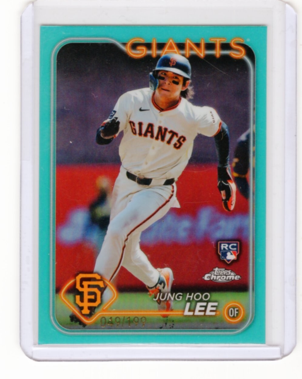 2024 Topps Chrome #201 Jung Hoo Lee Aqua Refractor /199 RC Rookie Giants