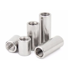 THREADED SLEEVE ROD BAR STUD ROUND CONNECTOR NUT A2 STAINLESS STEEL LONG NUTS