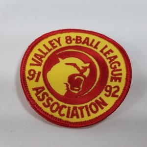 Valley 8 Ball Pool League Association 1991 1992 91 92 Red Yellow Patch VNEA