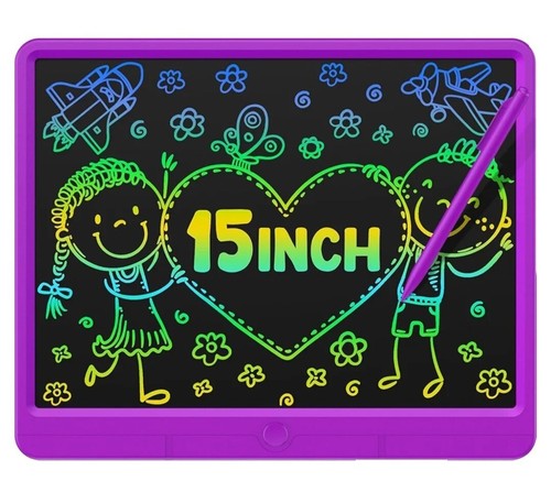 Tablette d'écriture LCD 15 pouces dessin coloré tableau griffonné pour enfants cadeau électronique - Photo 15/24
